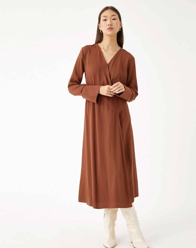 Midi Length Dress Wrapped Button Detailed — изображение 2
