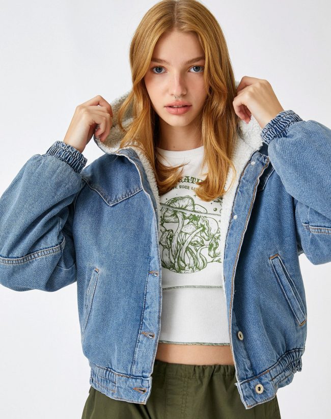 Denim Jacket Hooded Sherpa — изображение 2