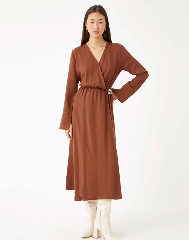 Midi Length Dress Wrapped Button Detailed — изображение 3