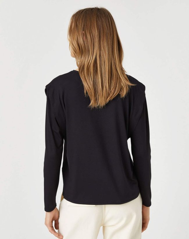 Long Sleeve T-Shirt Round Neck Shoulder Detailed — изображение 4